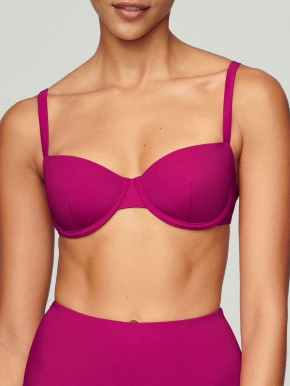 CUUP Balconette Swim Top Size 24 Pink Underwire Bikini Top